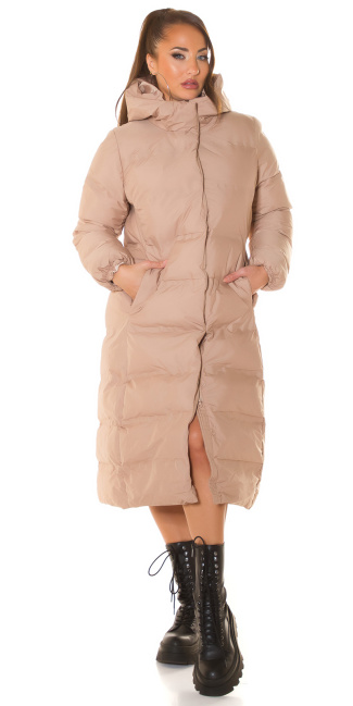 Trendy XL Winterjacket with hood Brown